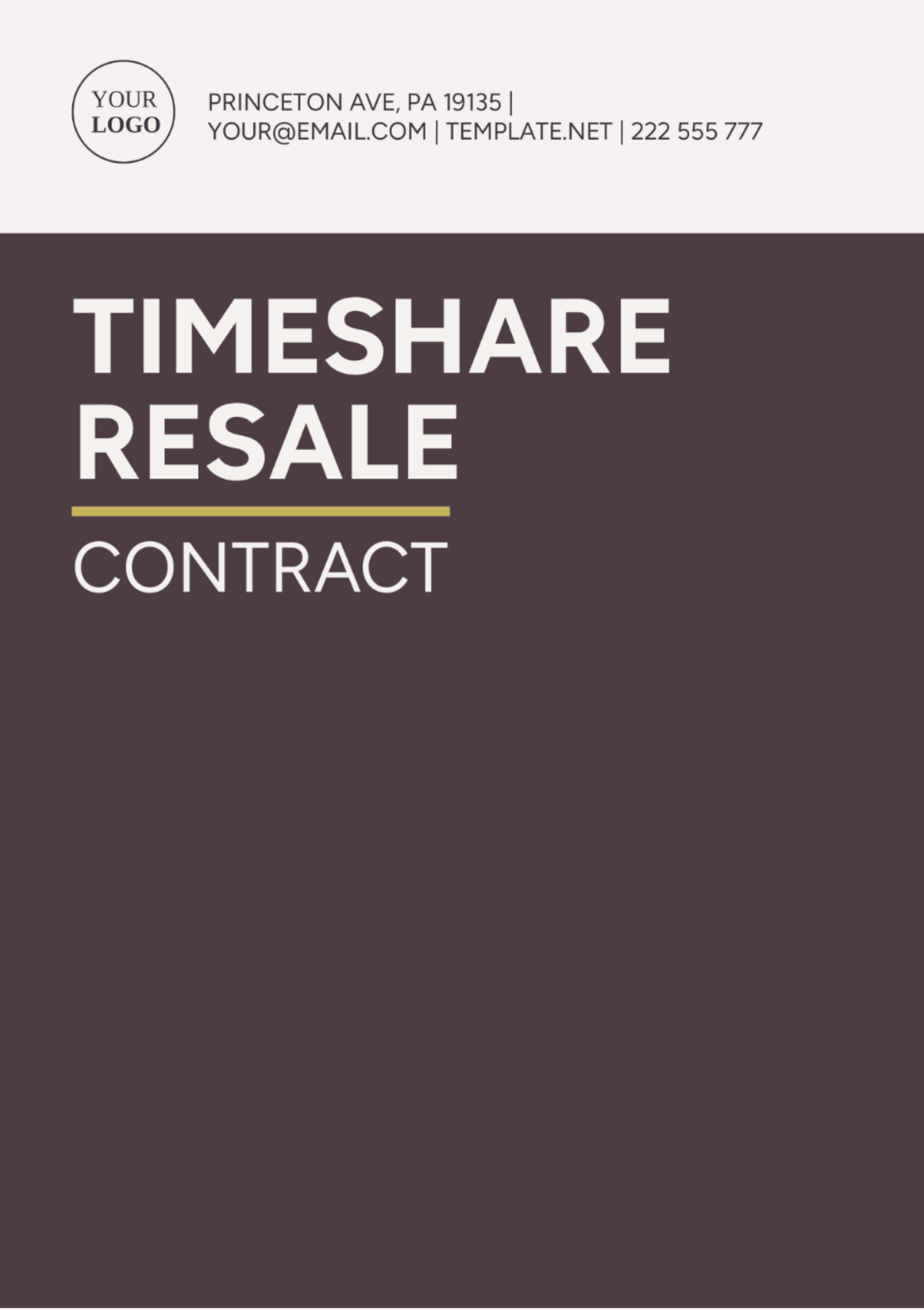 Free Timeshare Resale Contract Template - Edit Online & Download ...