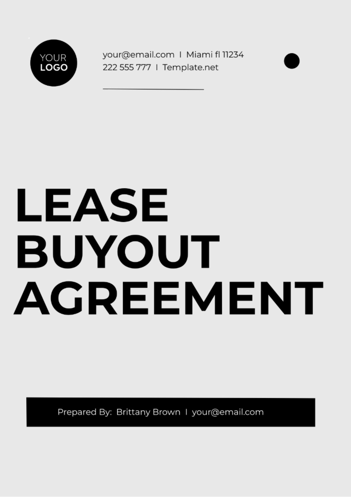 Lease Buyout Agreement Template