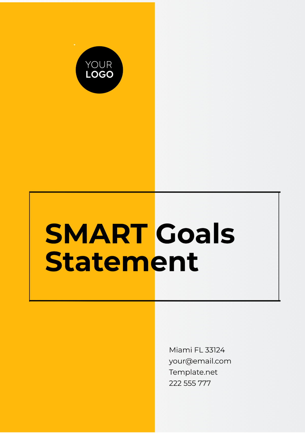 SMART Goals Statement Template