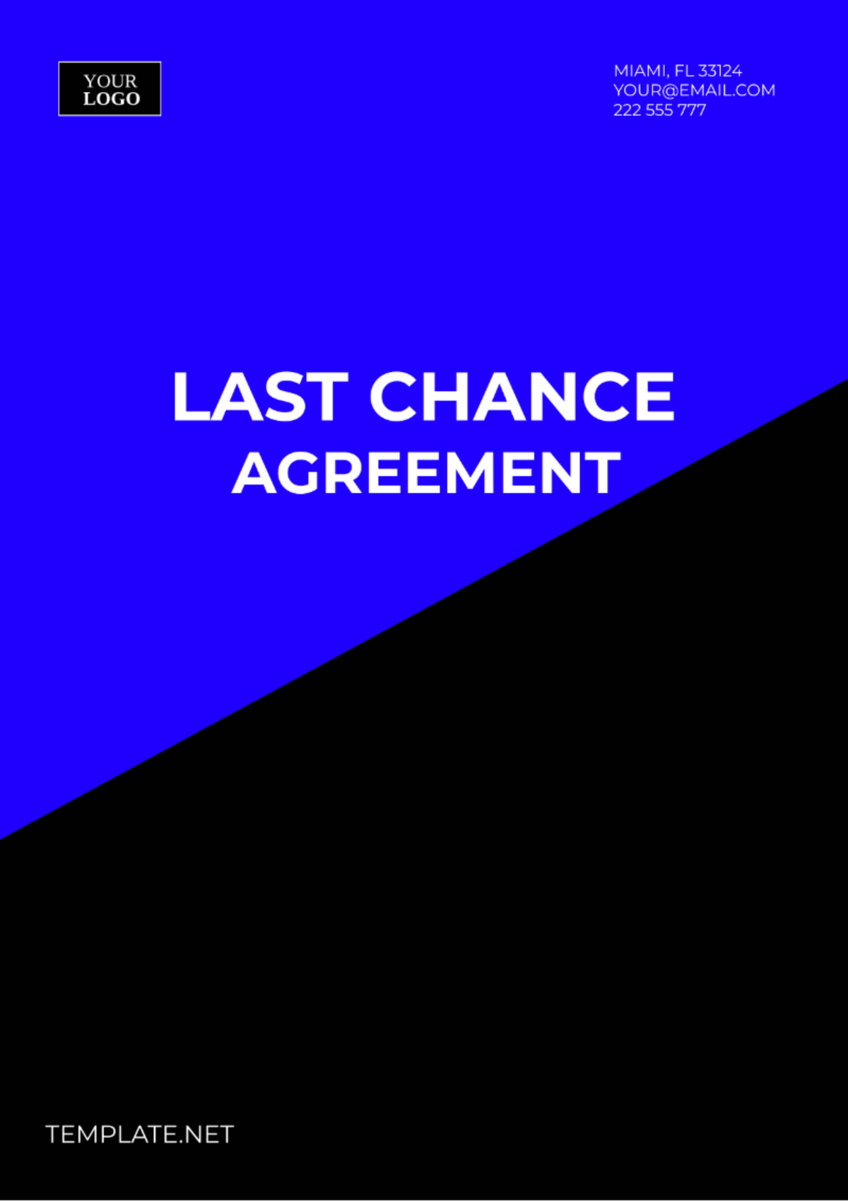 Last Chance Agreement Template