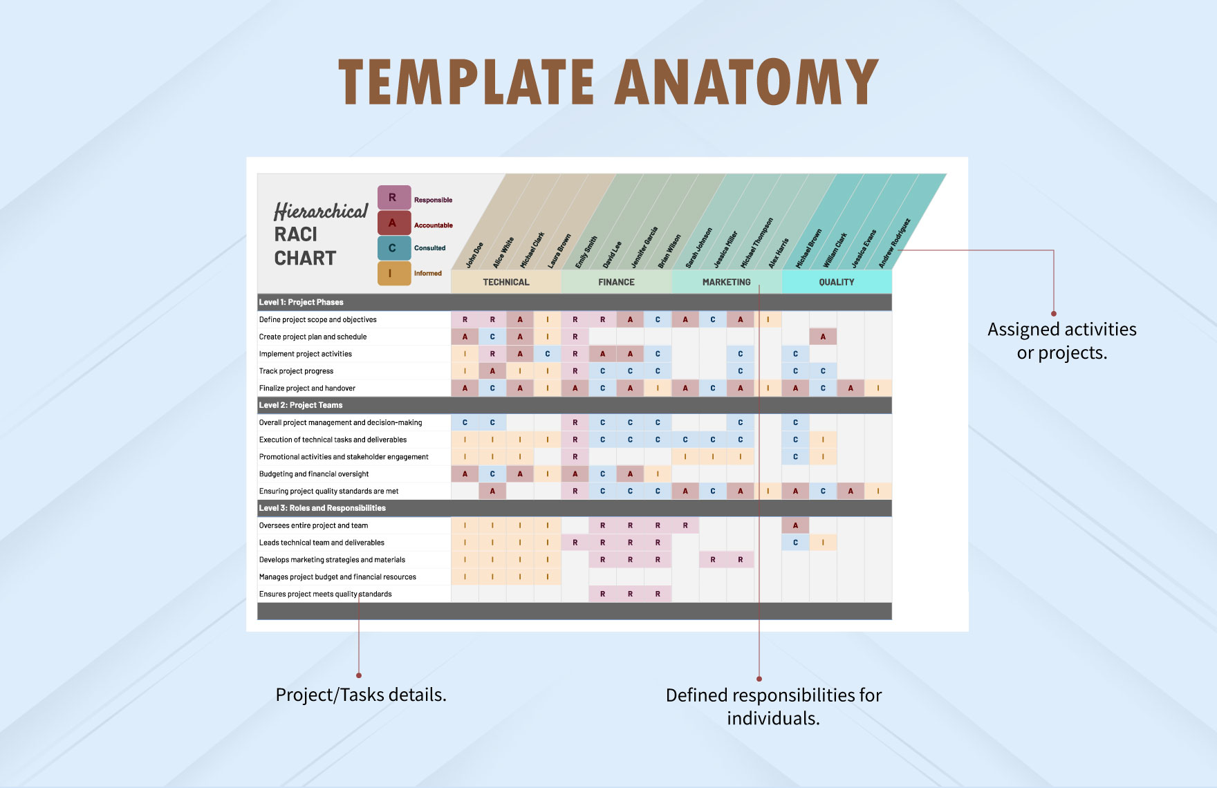 Hierarchical RACI Chart Template