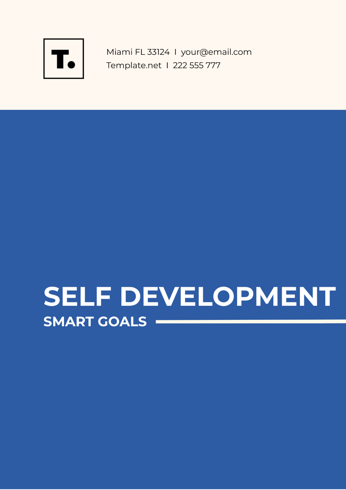 Self Development SMART Goals Template