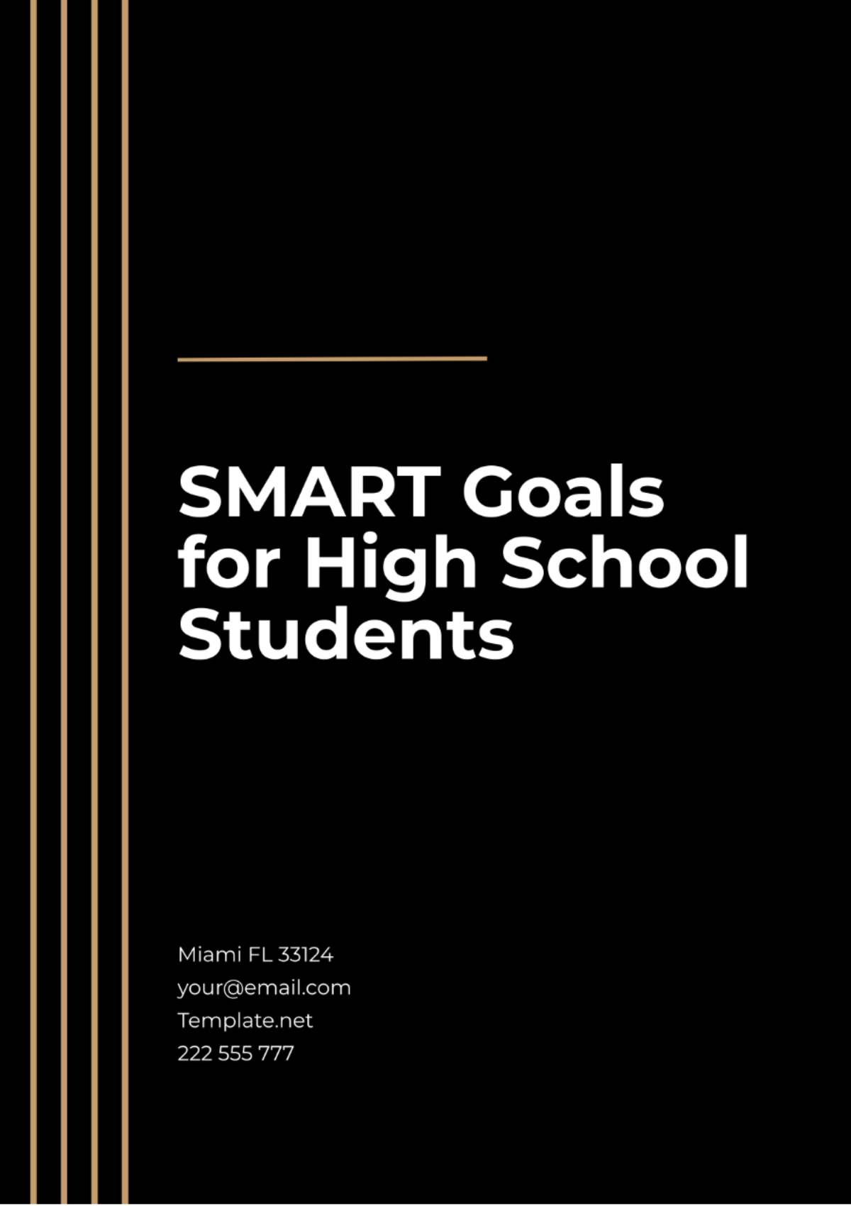 SMART Goals for High School Students Template