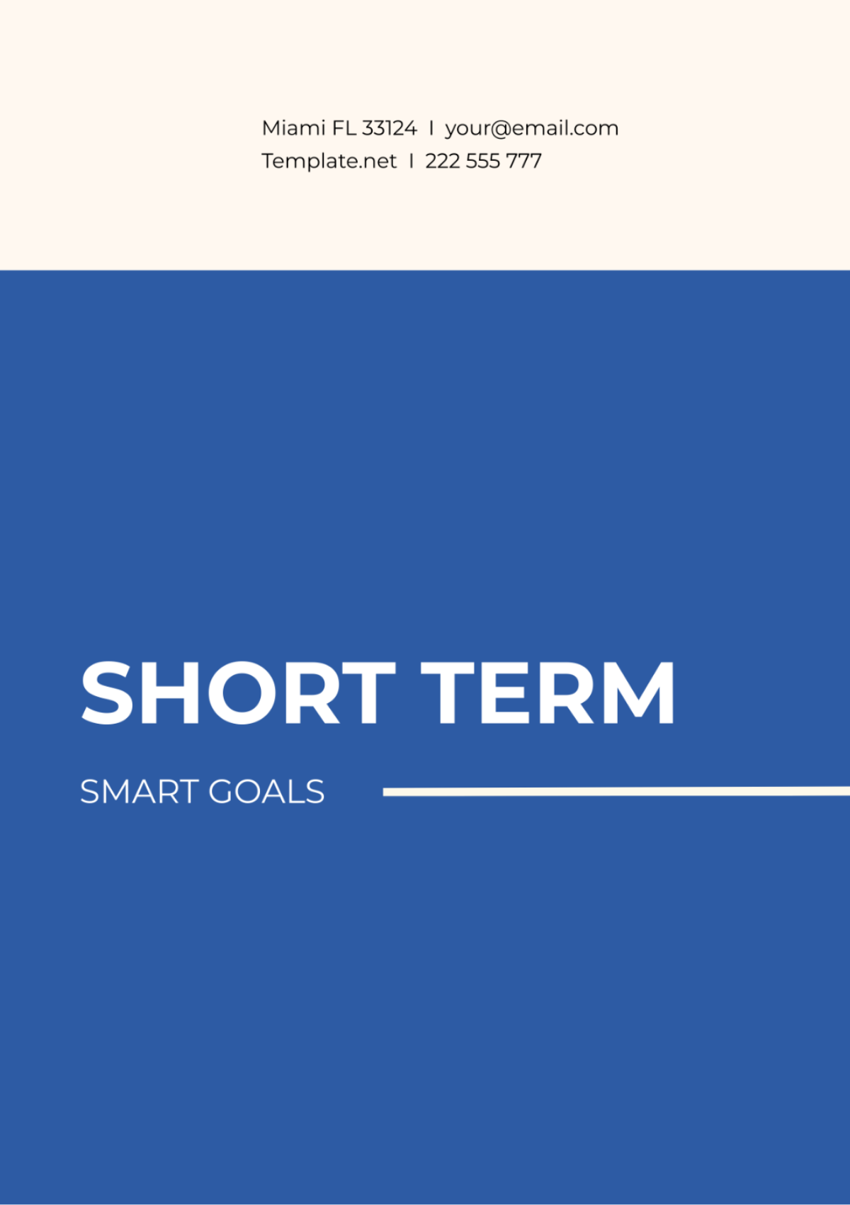 Short Term SMART Goals Template