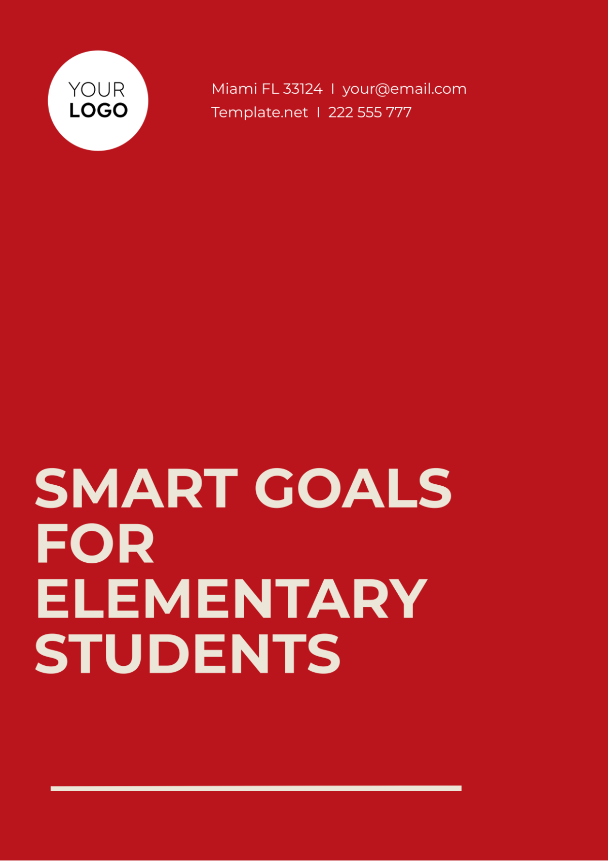 SMART Goals For Elementary Students Template