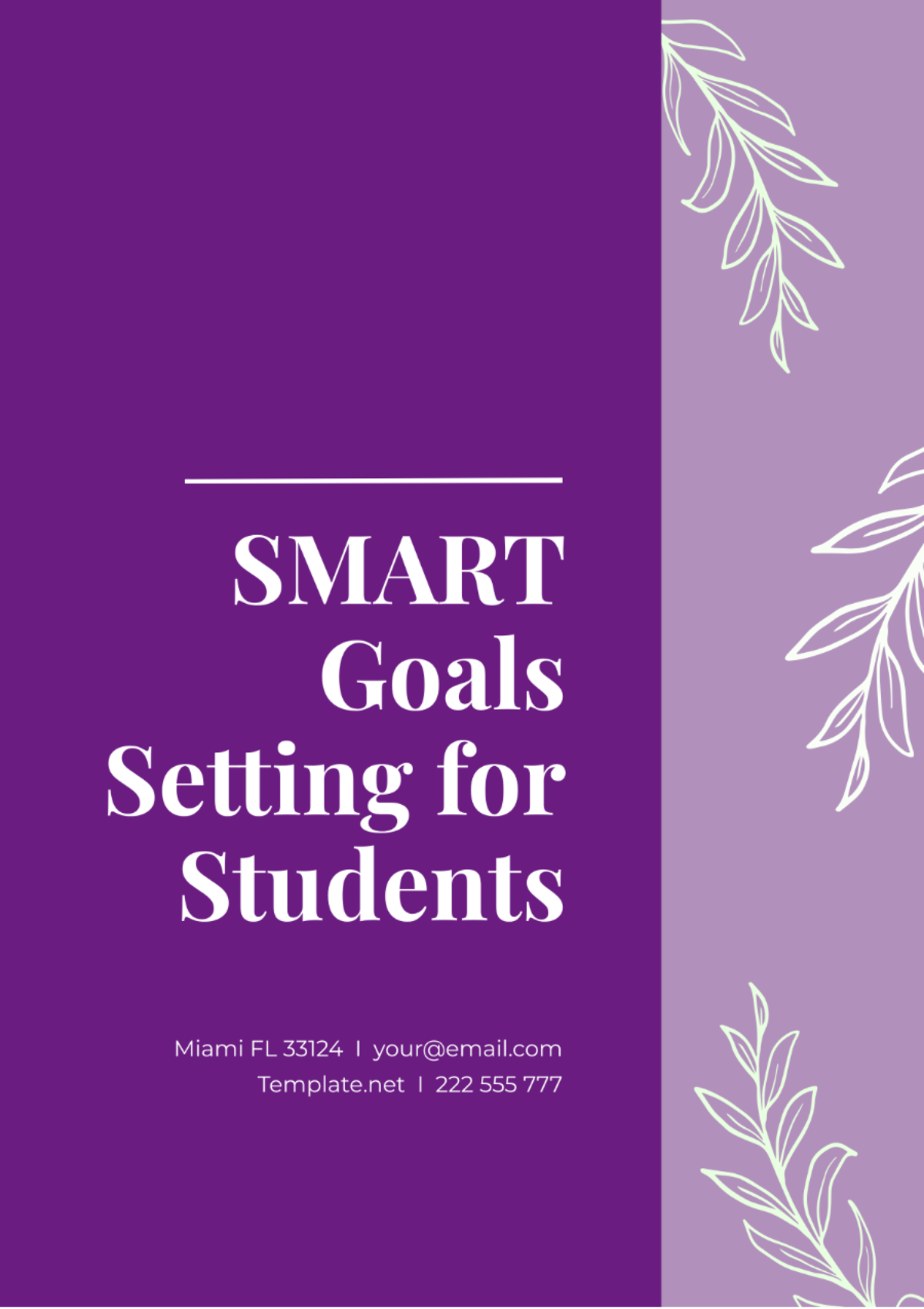 SMART Goals Setting for Students Template