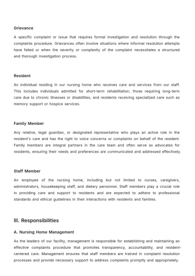 Free Nursing Home Complaints Procedure Template to Edit Online