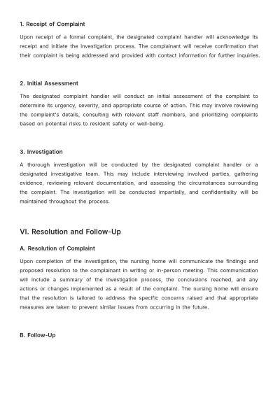 Free Nursing Home Complaints Procedure Template to Edit Online