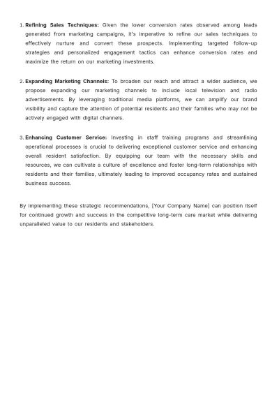 Free Nursing Home Sales Report Template to Edit Online