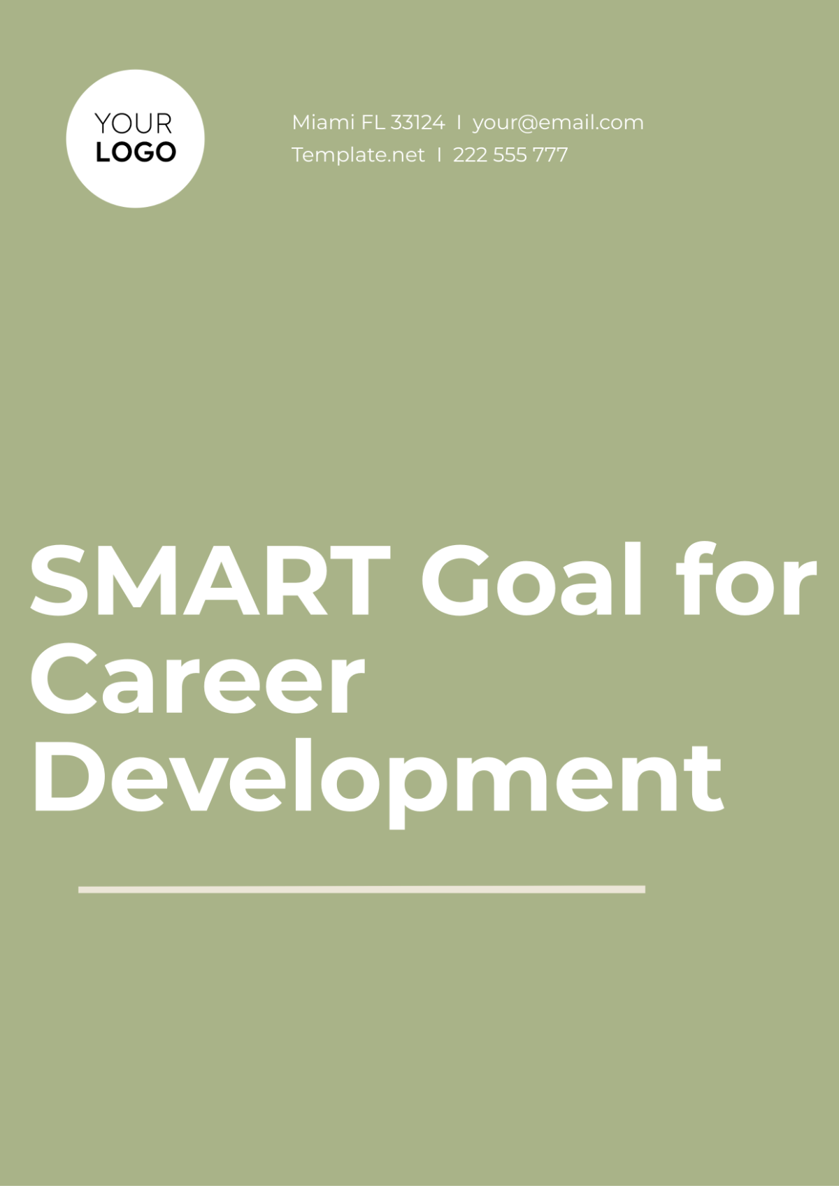 SMART Goals Template for Career Development