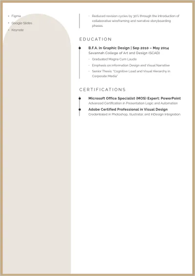 Free Presentation Designer ATS Resume Template, AI Resume Builder