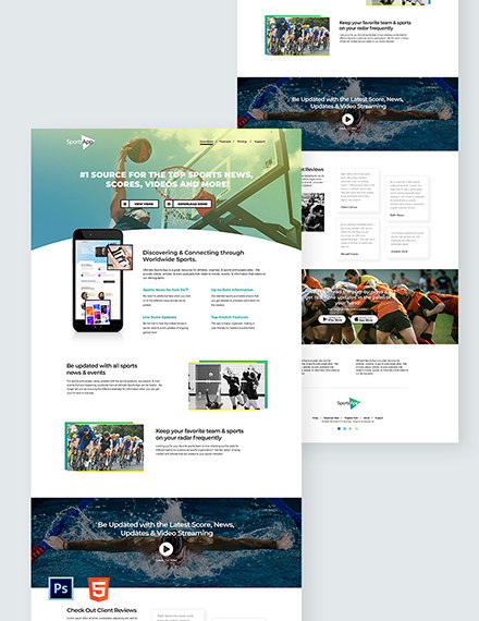SPORT APP LANDING PAGE visual data 3