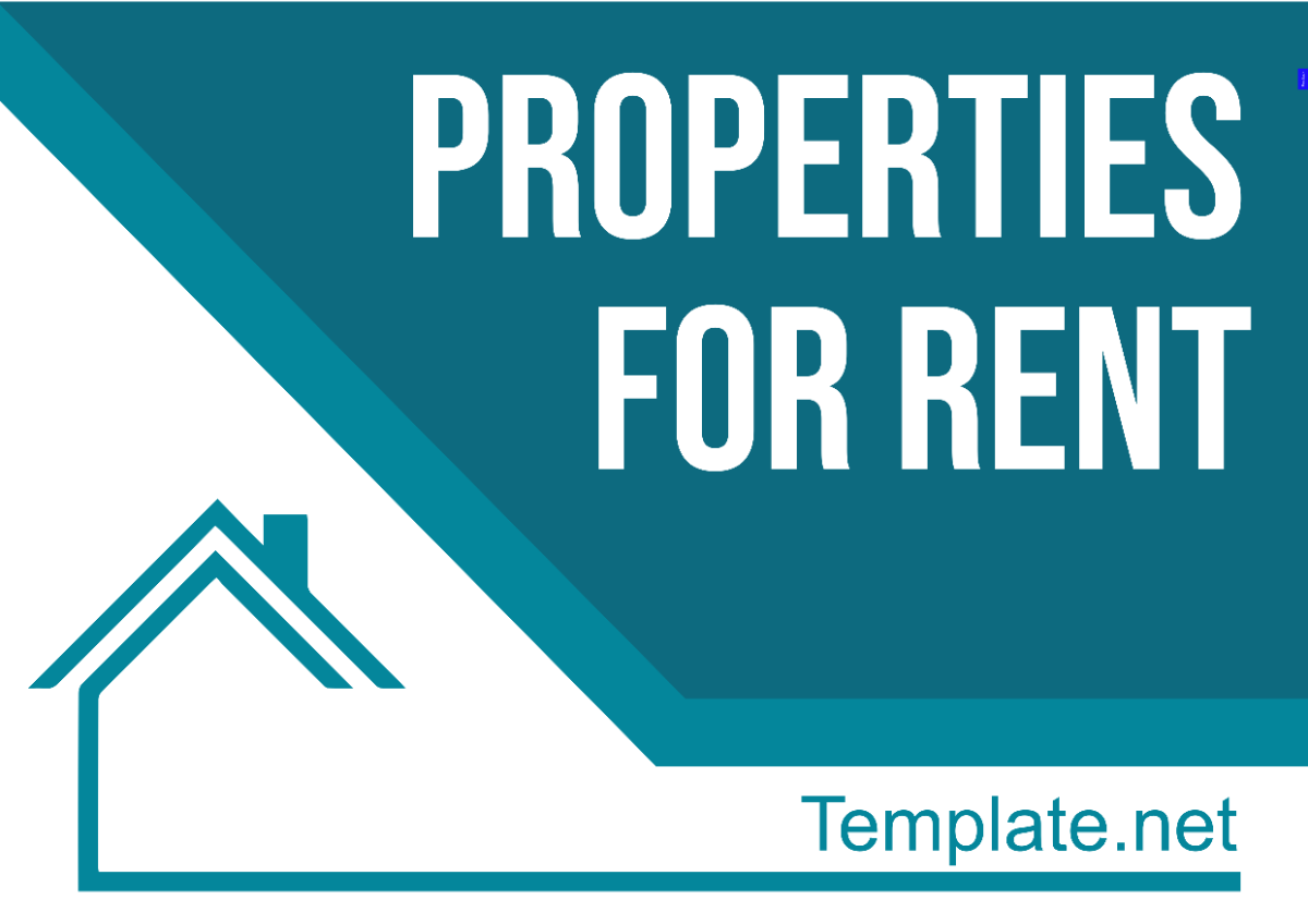 Free Rental Properties Available Signage Template