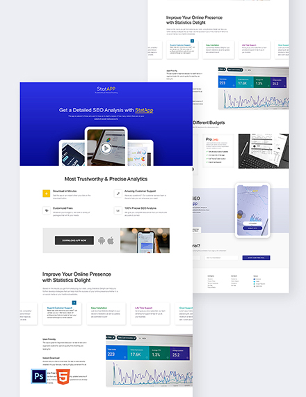 Free Saas Company Website Template - HTML5, PSD | Template.net