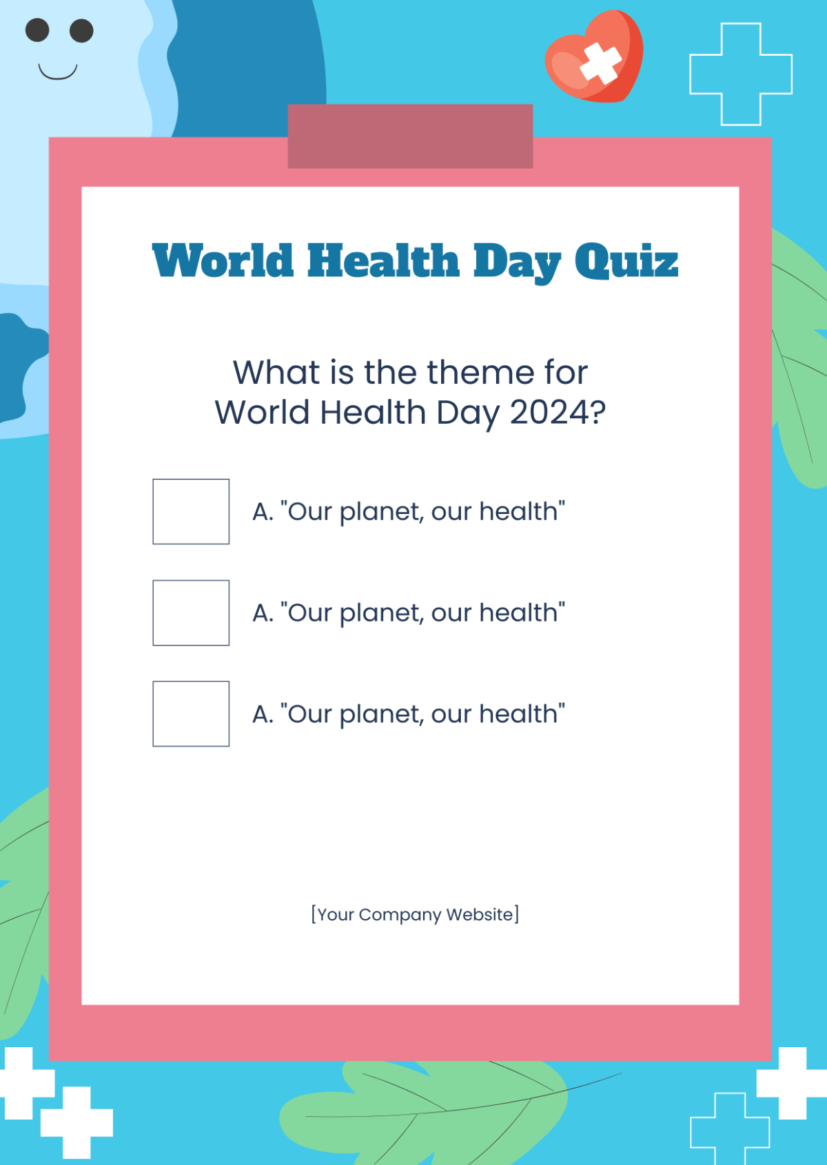 Free World Health Day Quiz Template