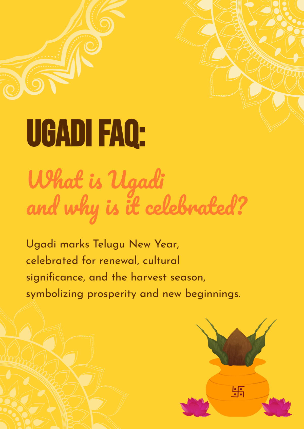What is Ugadi and why is it celebrated? Template