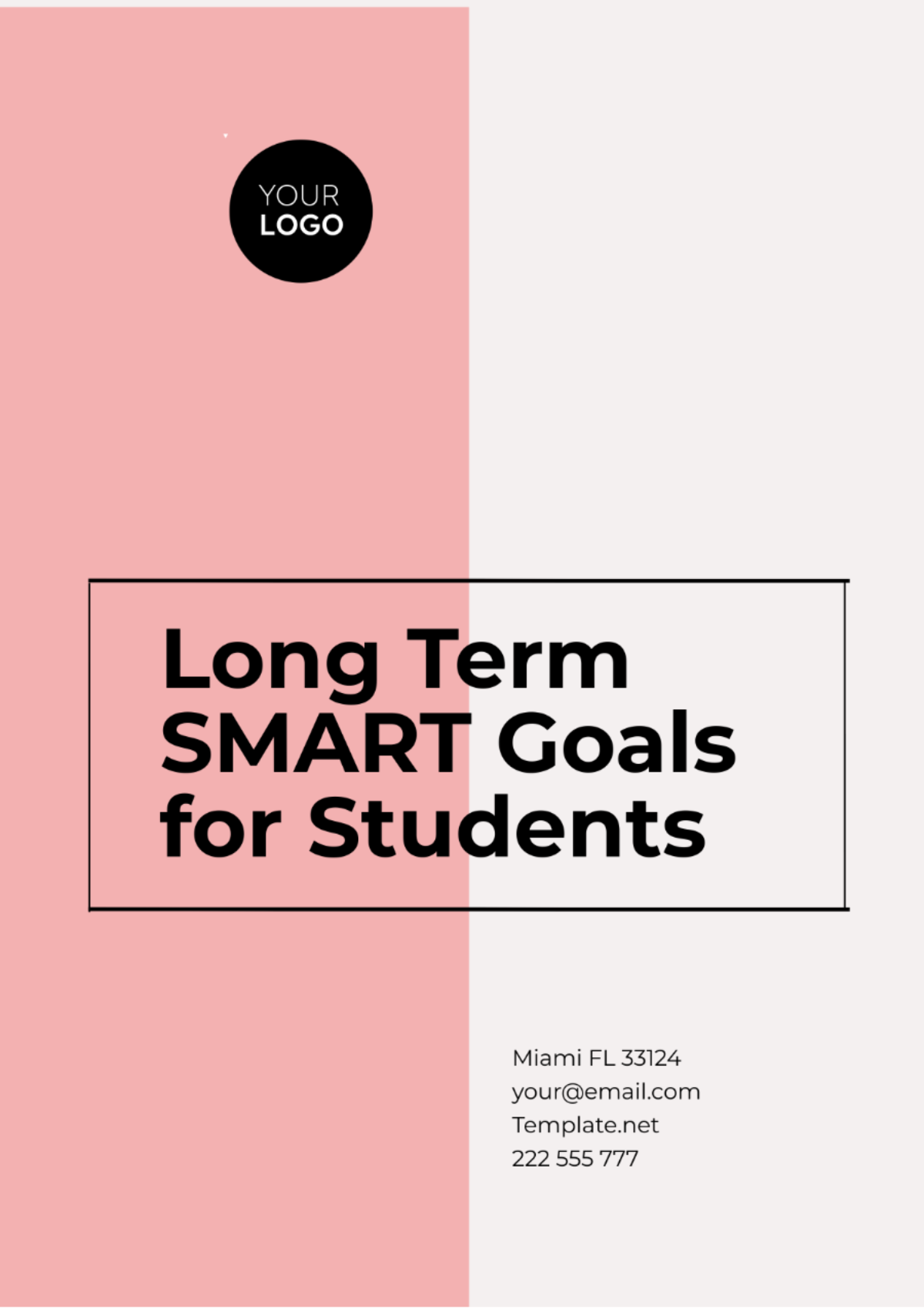 Long Term SMART Goals for Students Template