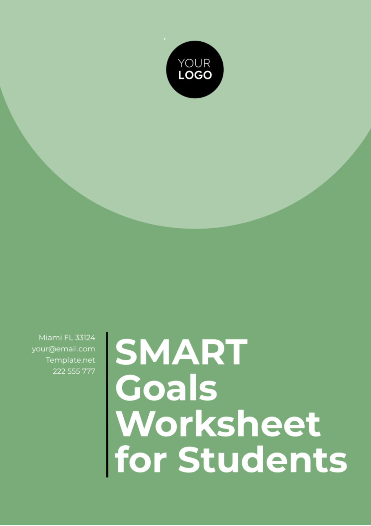 SMART Goals Worksheet for Students Template