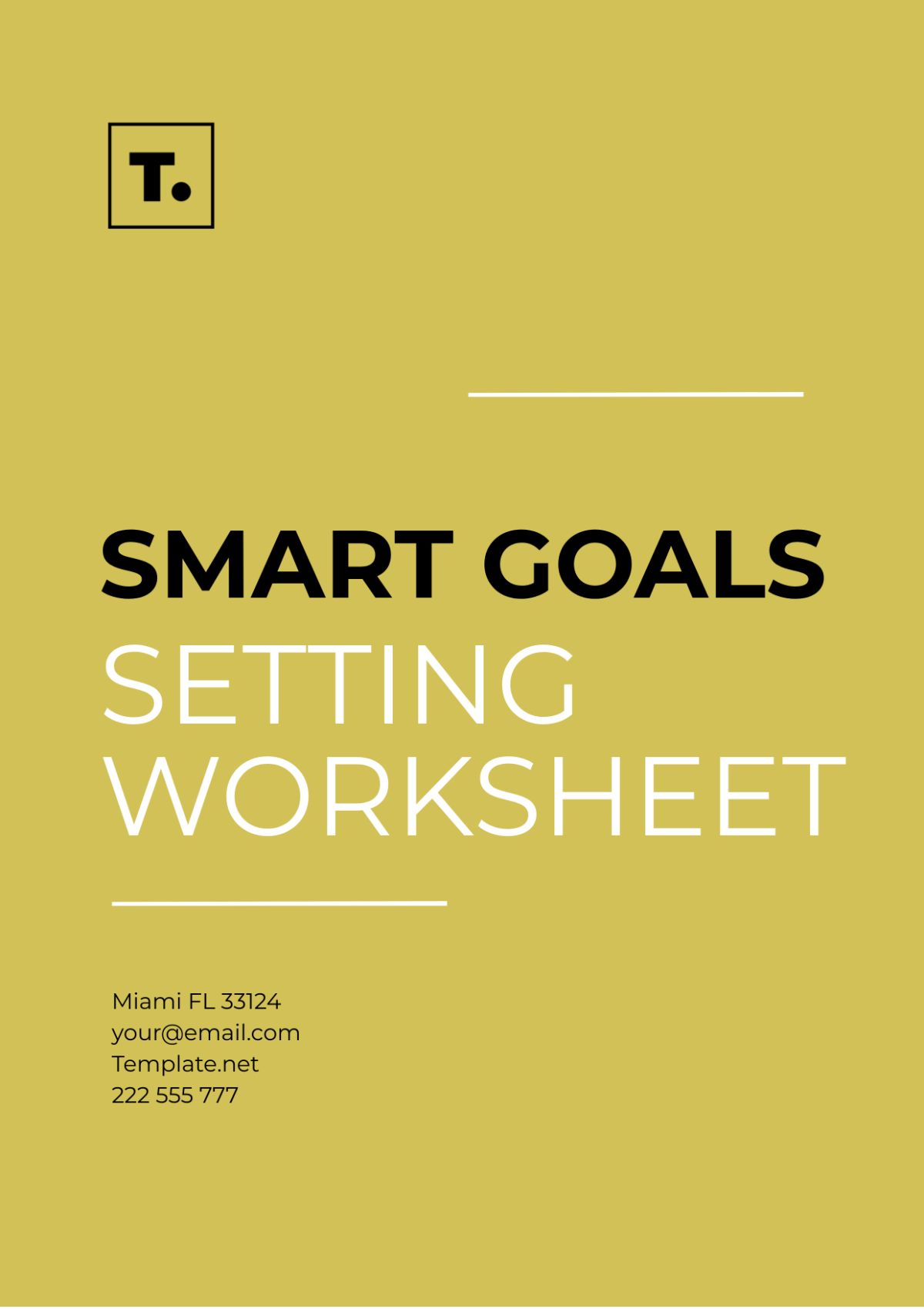 SMART Goals Setting Worksheet Template