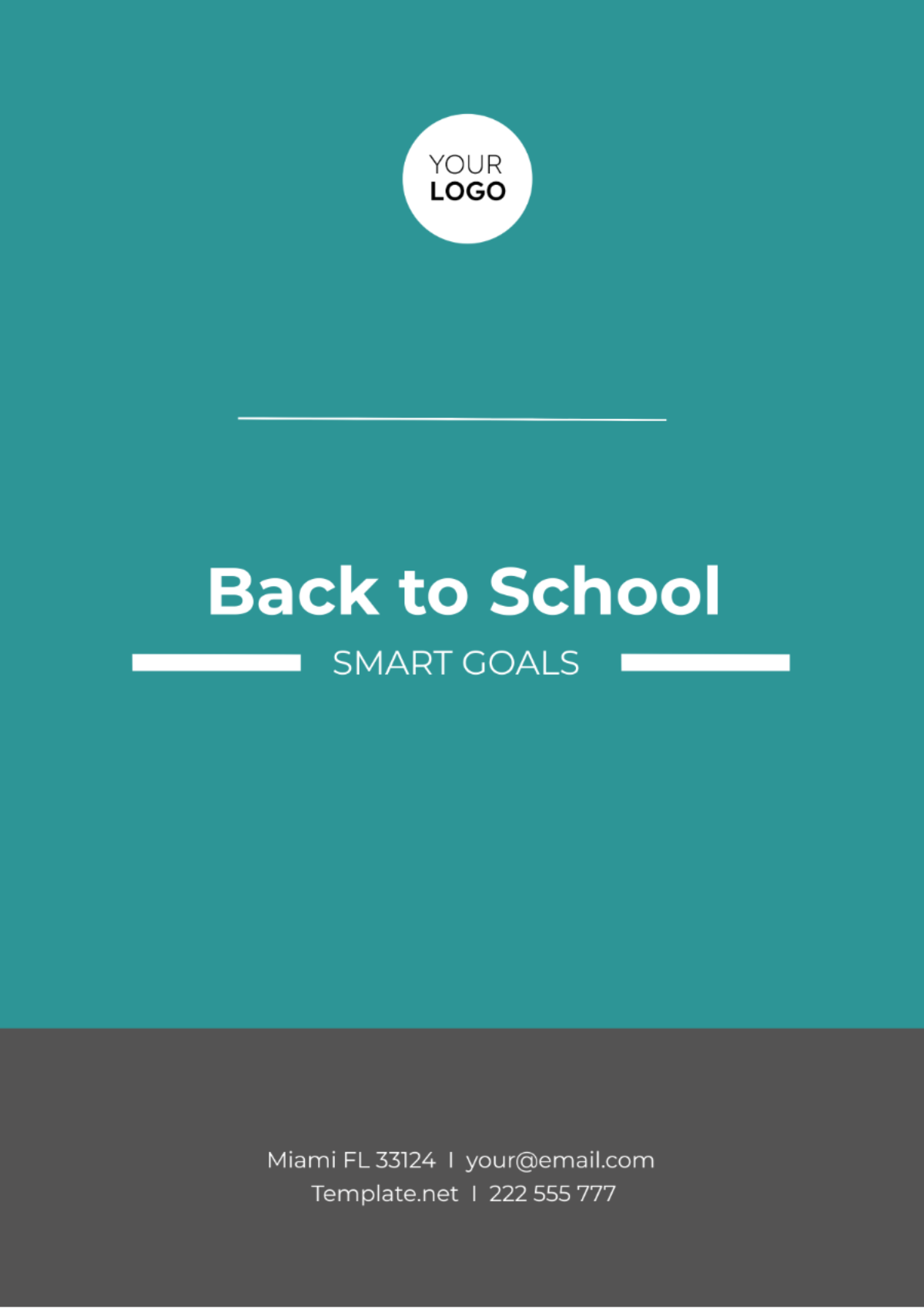 Back to School SMART Goals for Kids Template