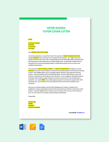 Free After School Program Coordinator Cover Letter Template Google 