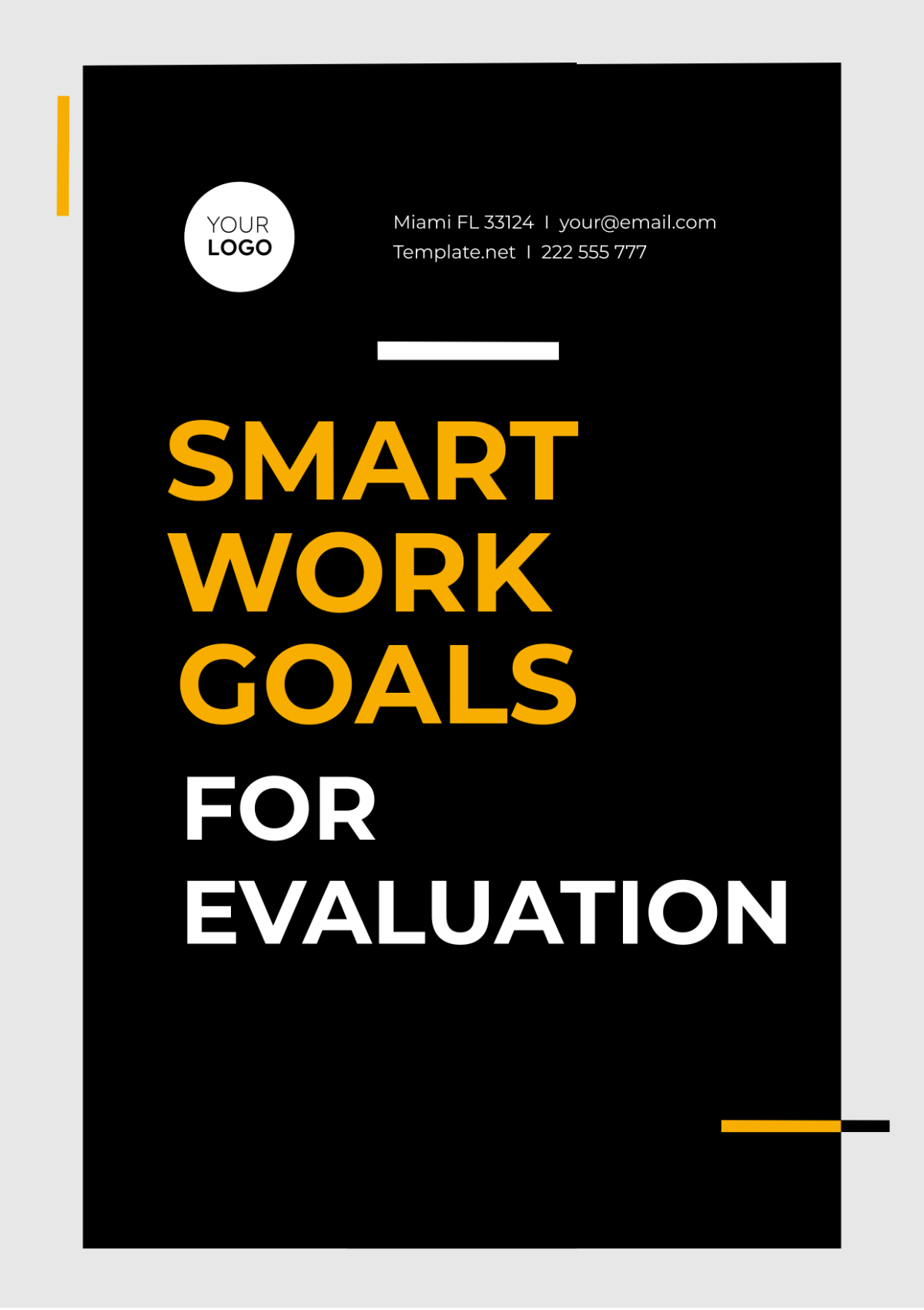 SMART Work Goals For Evaluation Template