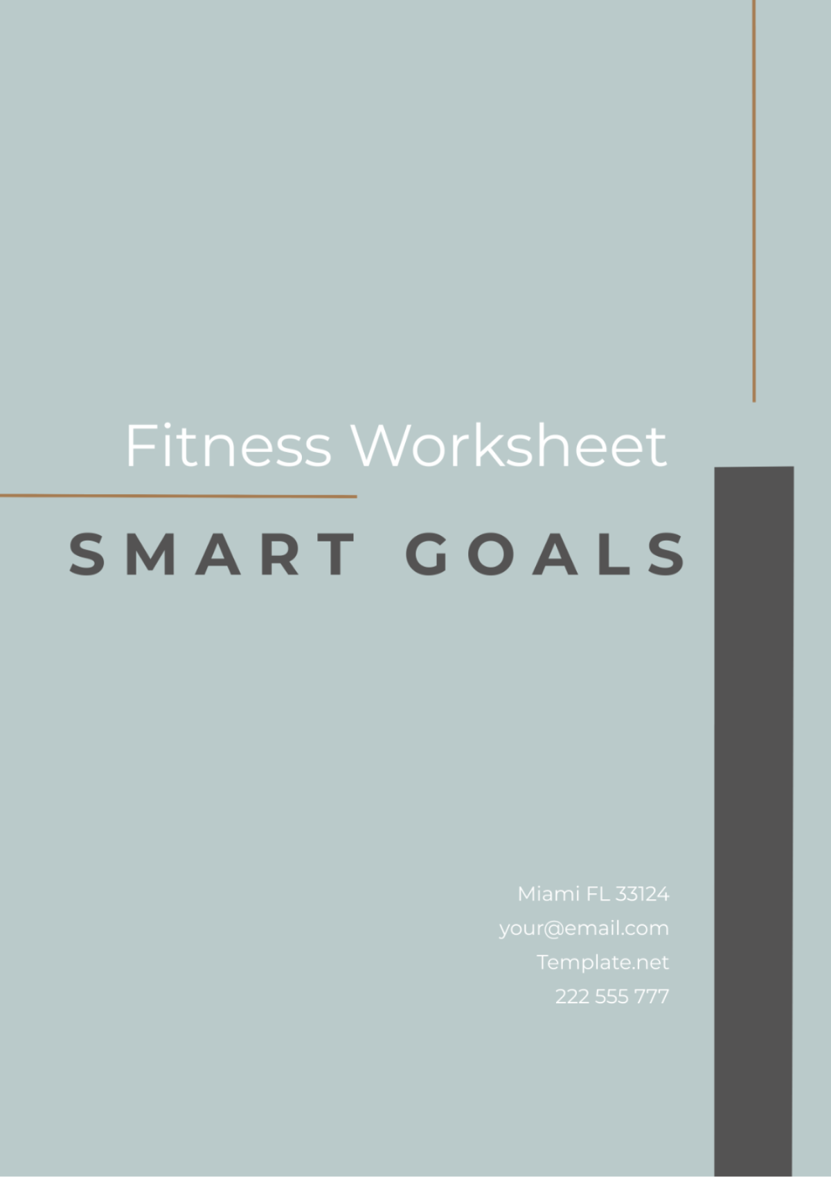 SMART Goals Fitness Worksheet Template