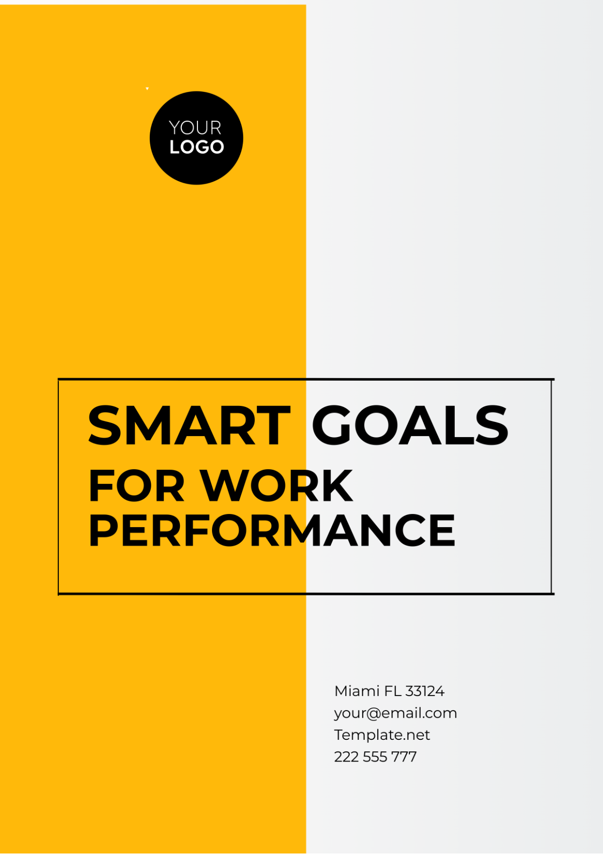 SMART Goals For Work Performance Template