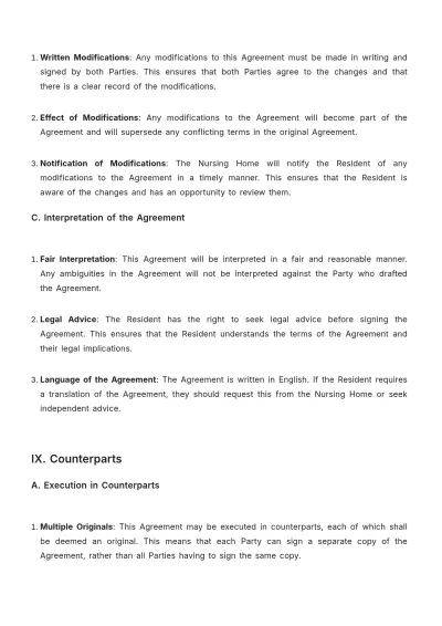 Free Nursing Home Payment Contract Template to Edit Online