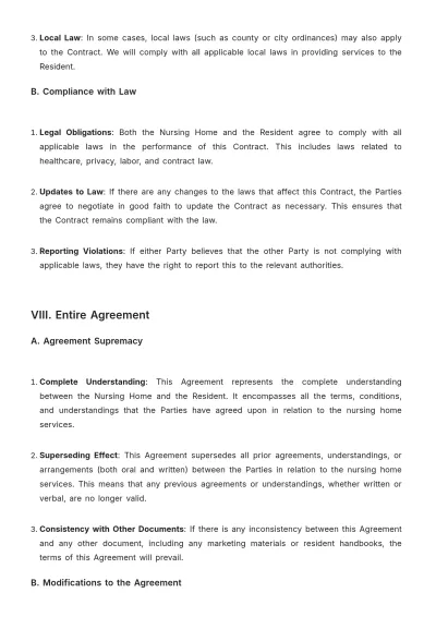 Free Nursing Home Payment Contract Template to Edit Online
