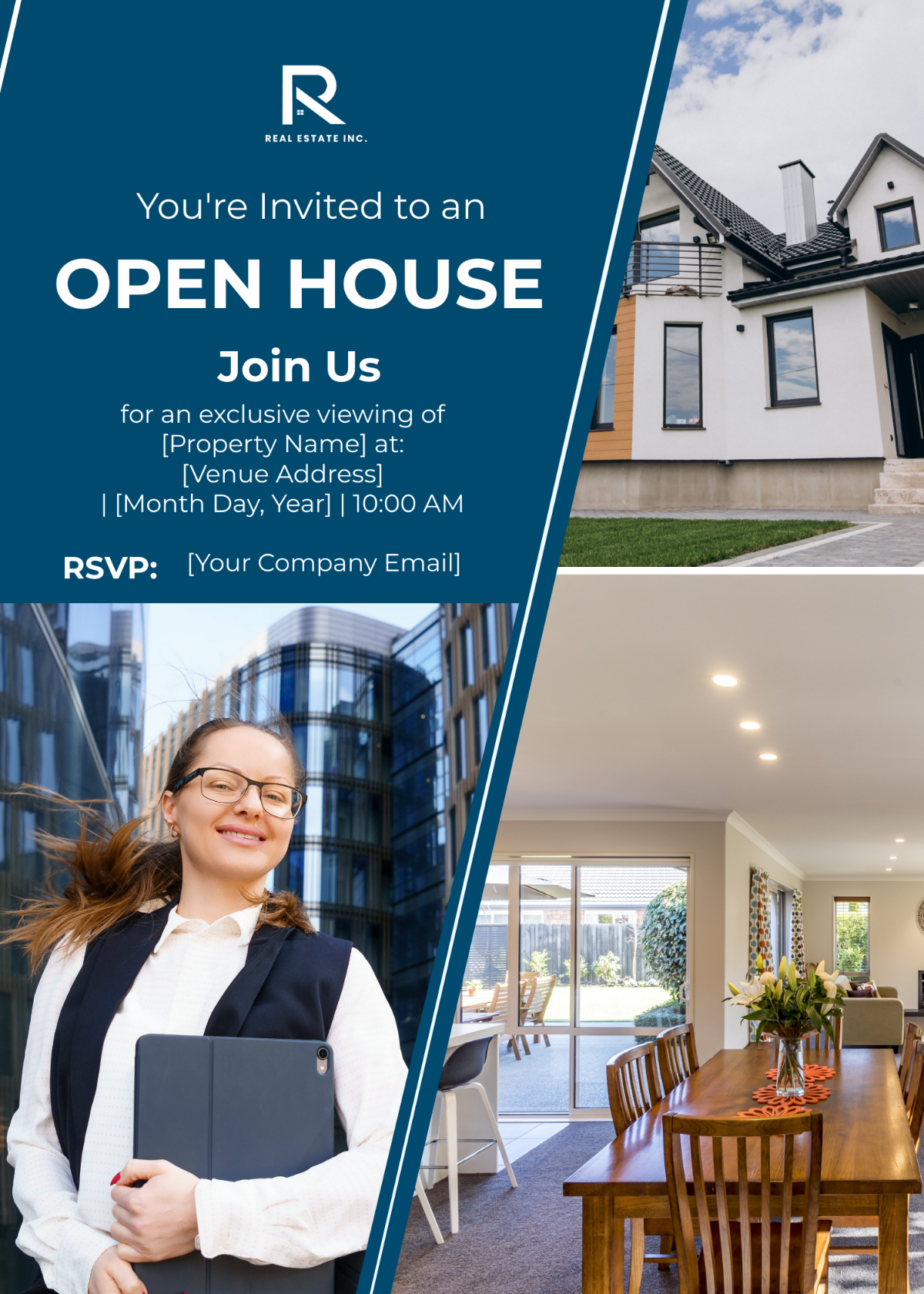 Free Real Estate Open House Invitation Card Template