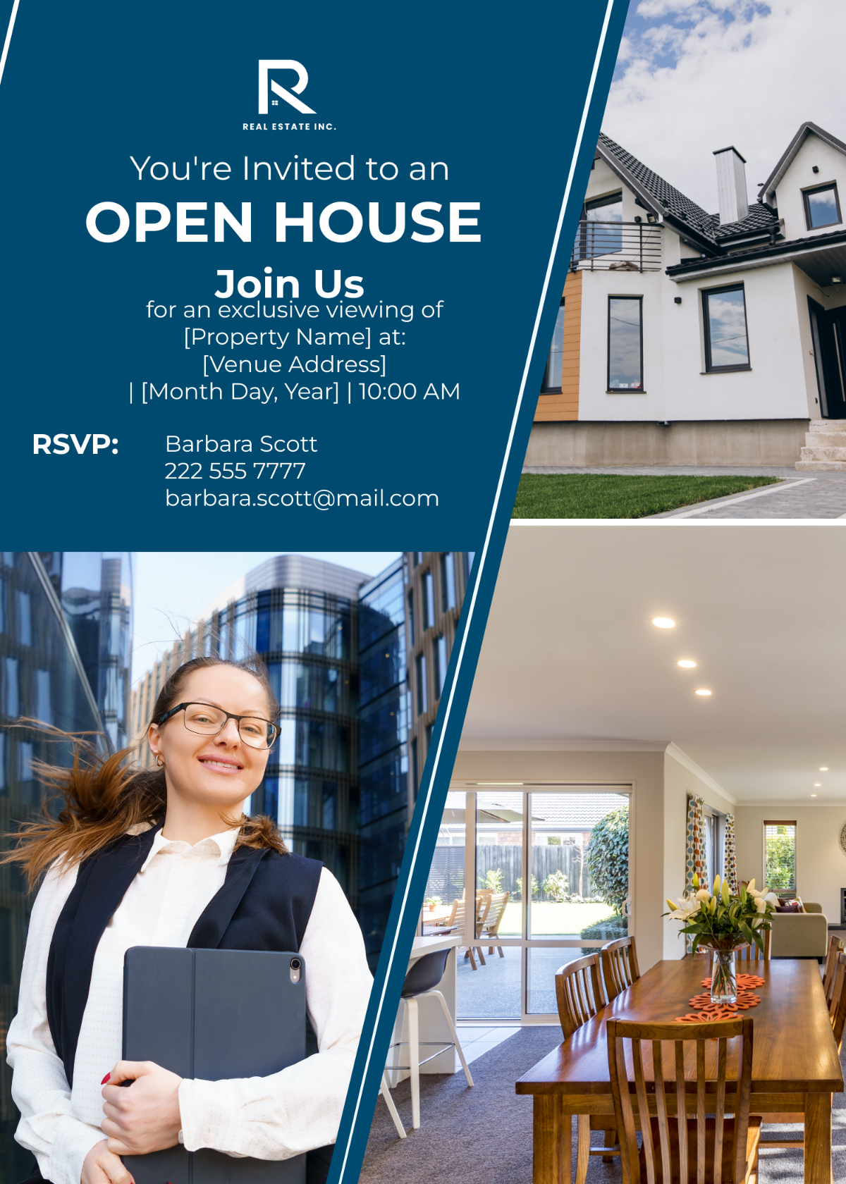 Real Estate Open House Invitation Card Template - Edit Online & Download