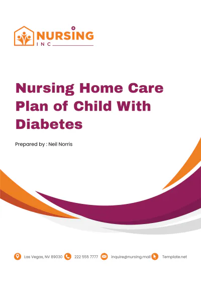 Free Nursing Home Care Plan of Child With Diabetes Template to Edit Online