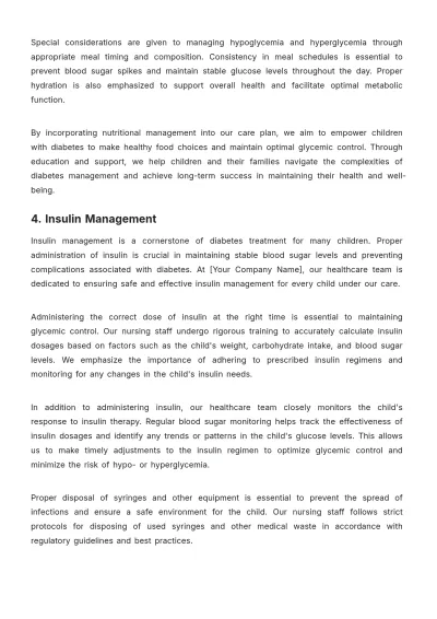 Free Nursing Home Care Plan of Child With Diabetes Template to Edit Online