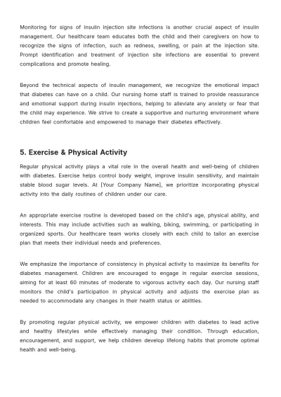 Free Nursing Home Care Plan of Child With Diabetes Template to Edit Online