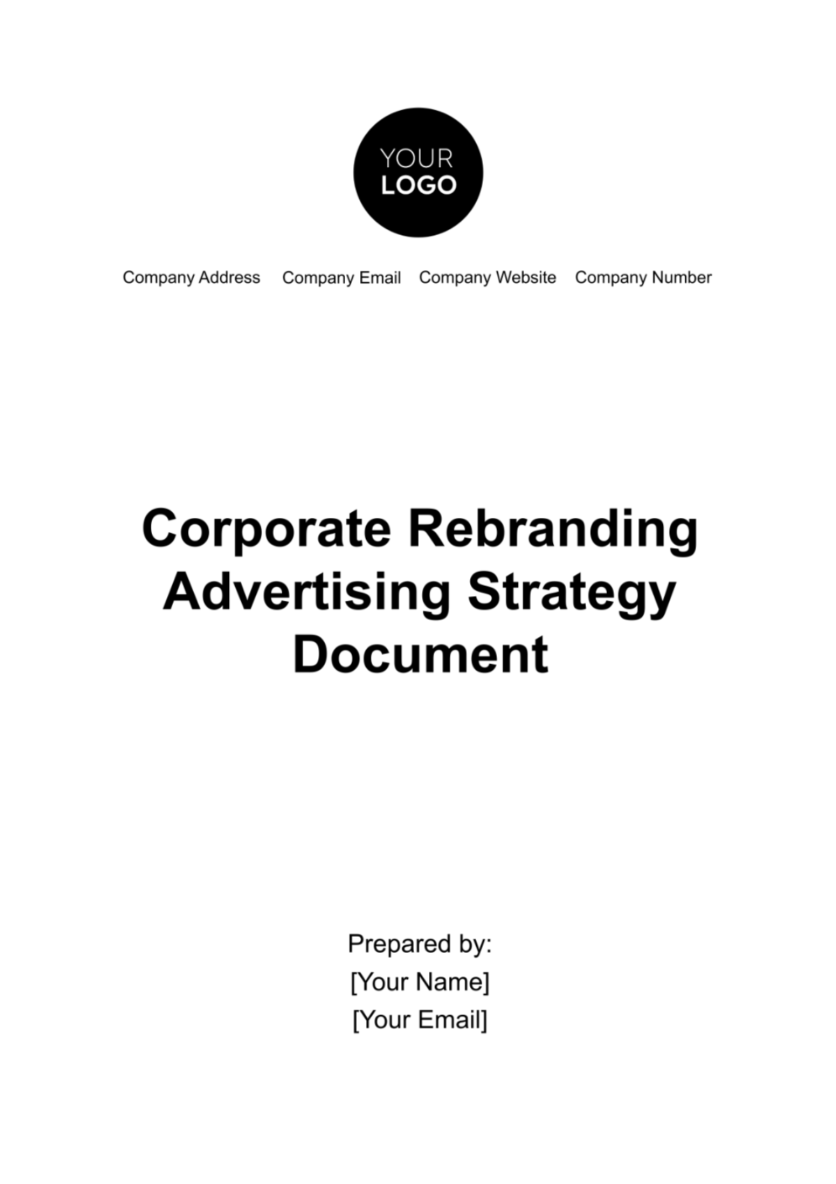 Corporate Rebranding Advertising Strategy Document Template - Edit Online & Download