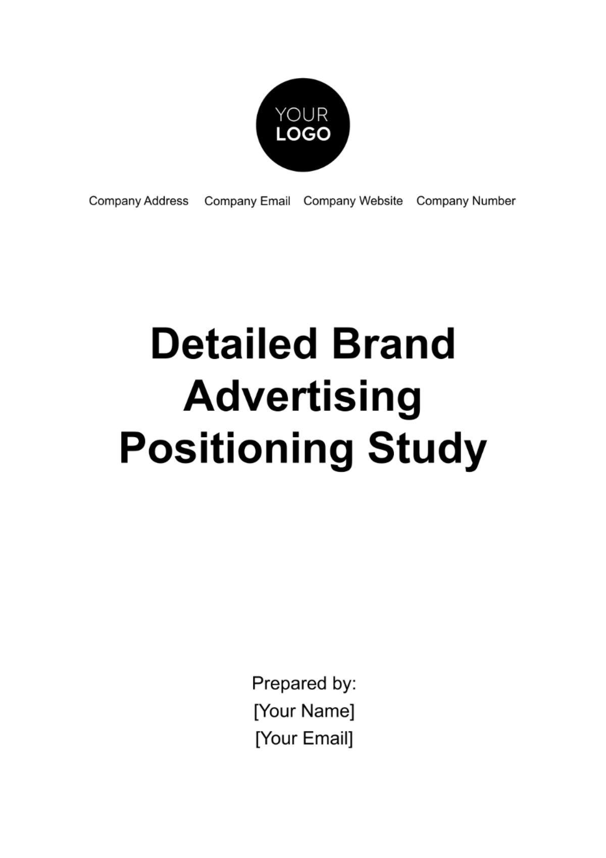 Free Detailed Brand Advertising Positioning Study Template