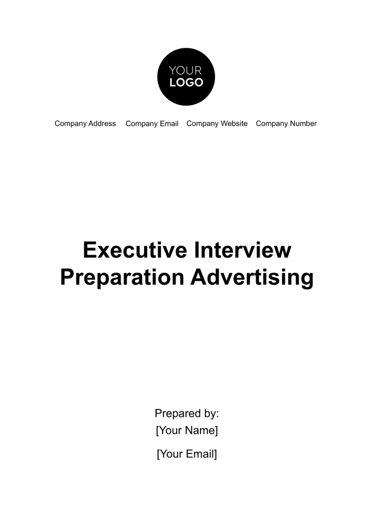 Executive Interview Preparation Advertising Document Template - Edit Online & Download