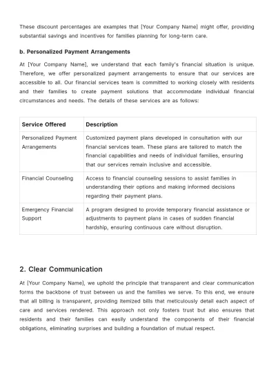 Free Nursing Home Payment Plan Template to Edit Online