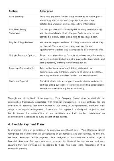 Free Nursing Home Payment Plan Template to Edit Online