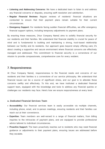 Free Nursing Home Payment Plan Template to Edit Online