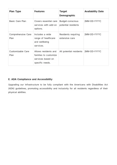 Free Nursing Home Strategic Plan Template to Edit Online