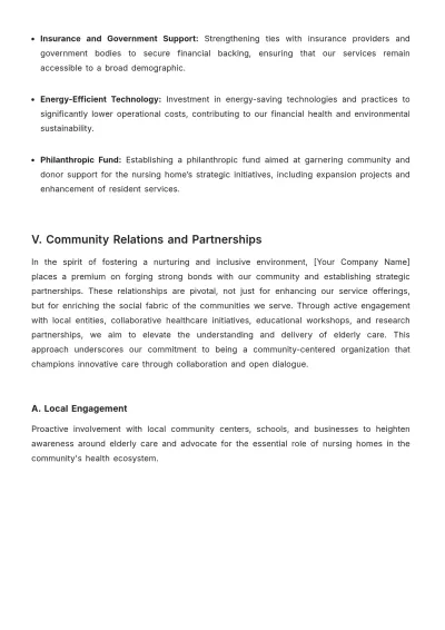 Free Nursing Home Strategic Plan Template to Edit Online