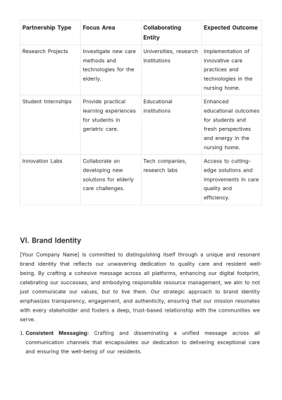 Free Nursing Home Strategic Plan Template to Edit Online