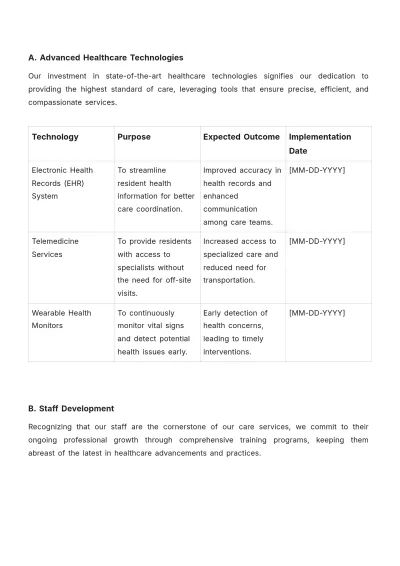 Free Nursing Home Strategic Plan Template to Edit Online