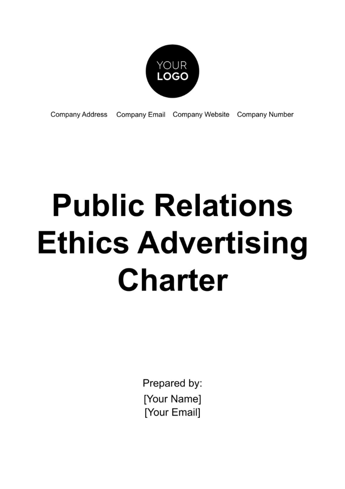 Public Relations Ethics Advertising Charter Template