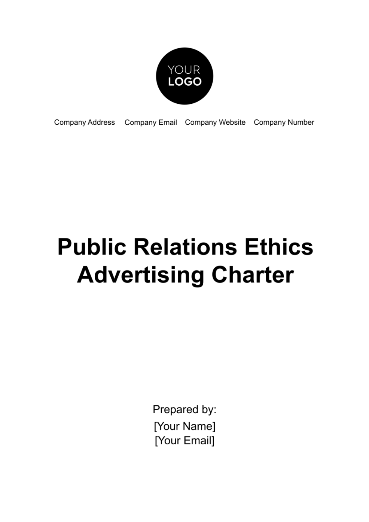 Public Relations Ethics Advertising Charter Template - Edit Online & Download