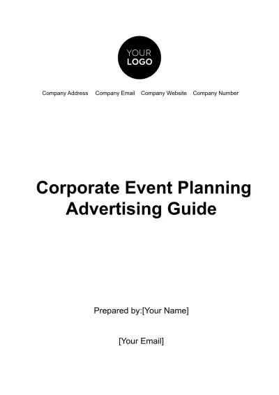 Free Corporate Event Planning Advertising Guide Template to Edit Online