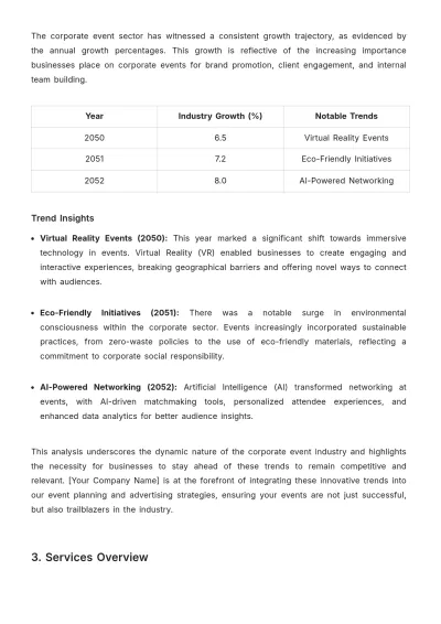 Free Corporate Event Planning Advertising Guide Template to Edit Online