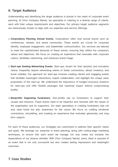 Free Corporate Event Planning Advertising Guide Template to Edit Online